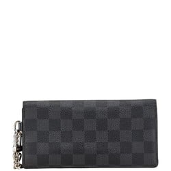 Louis Vuitton Damier Accordion Long Wallet N60023 Black PVC Leather Women's LOUIS VUITTON