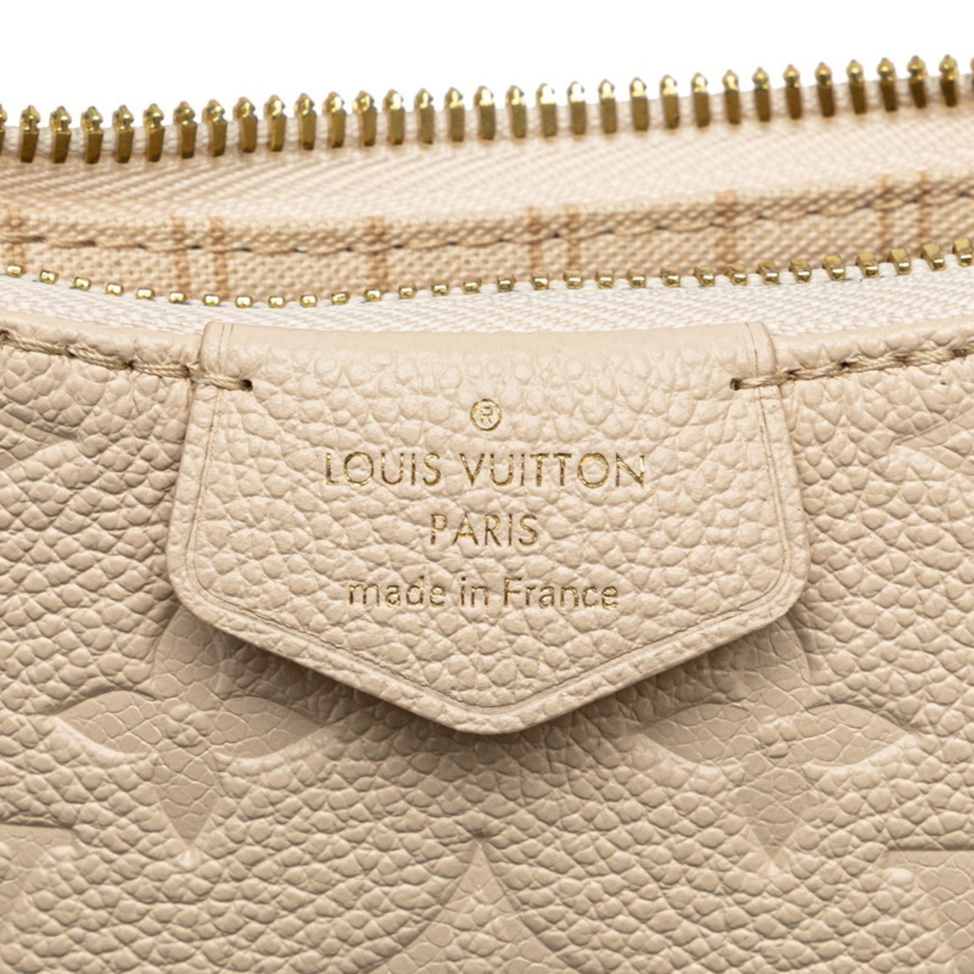 Louis Vuitton Monogram Empreinte Easy Pouch Handbag Shoulder Bag M81066 Crème White Leather Women's LOUIS VUITTON