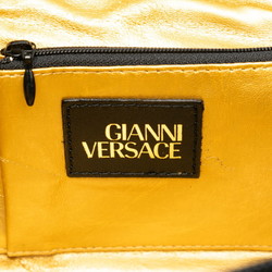 Versace Sunburst Vanity Bag Yellow Black PVC Leather Women's VERSACE