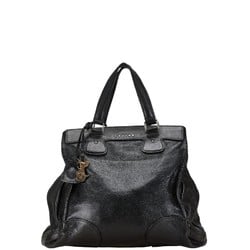 CELINE Carriage Hardware Tote Bag Handbag Black Leather Women's