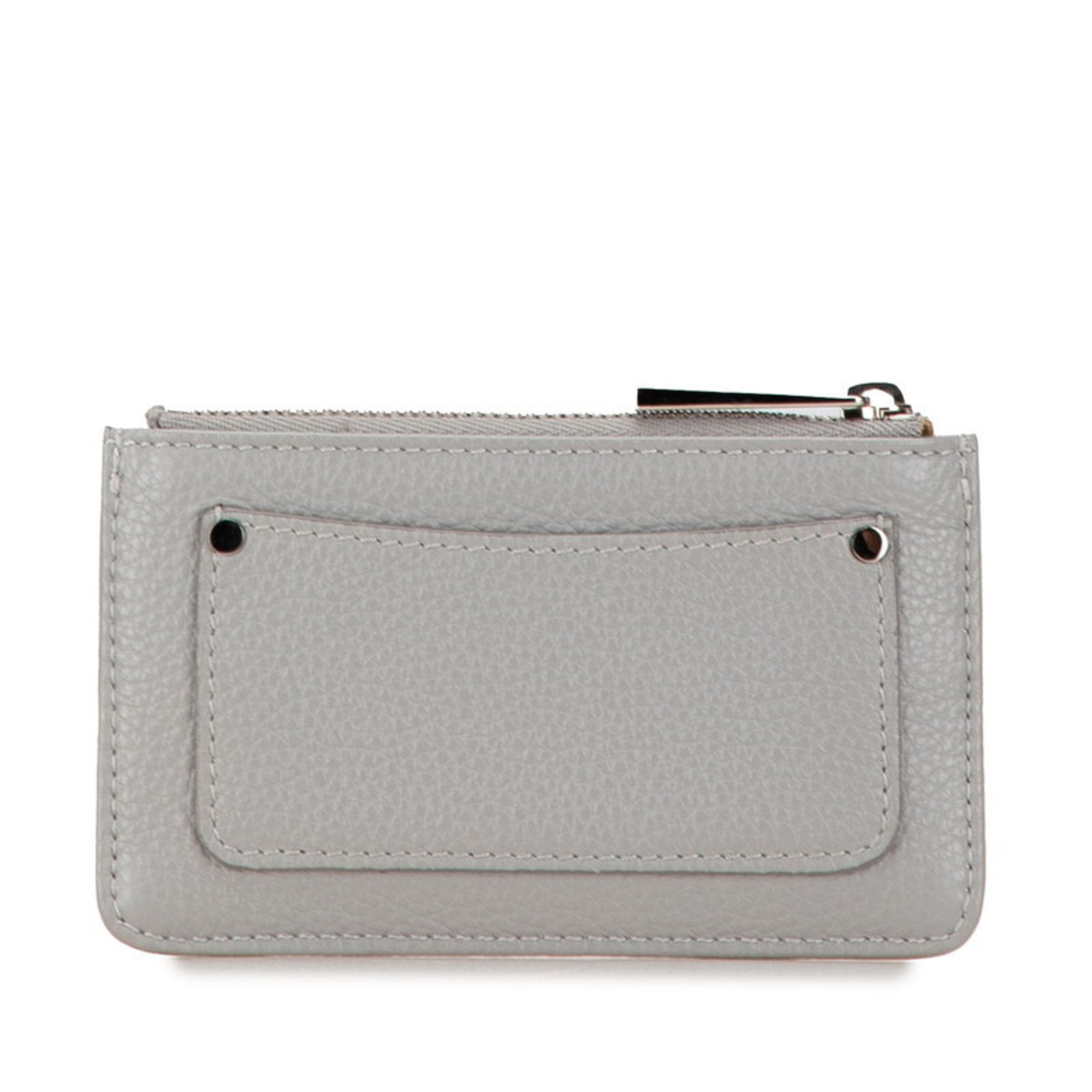 Jimmy Choo Star Studs Coin Case, Grey Leather, Women's JIMMY CHOO