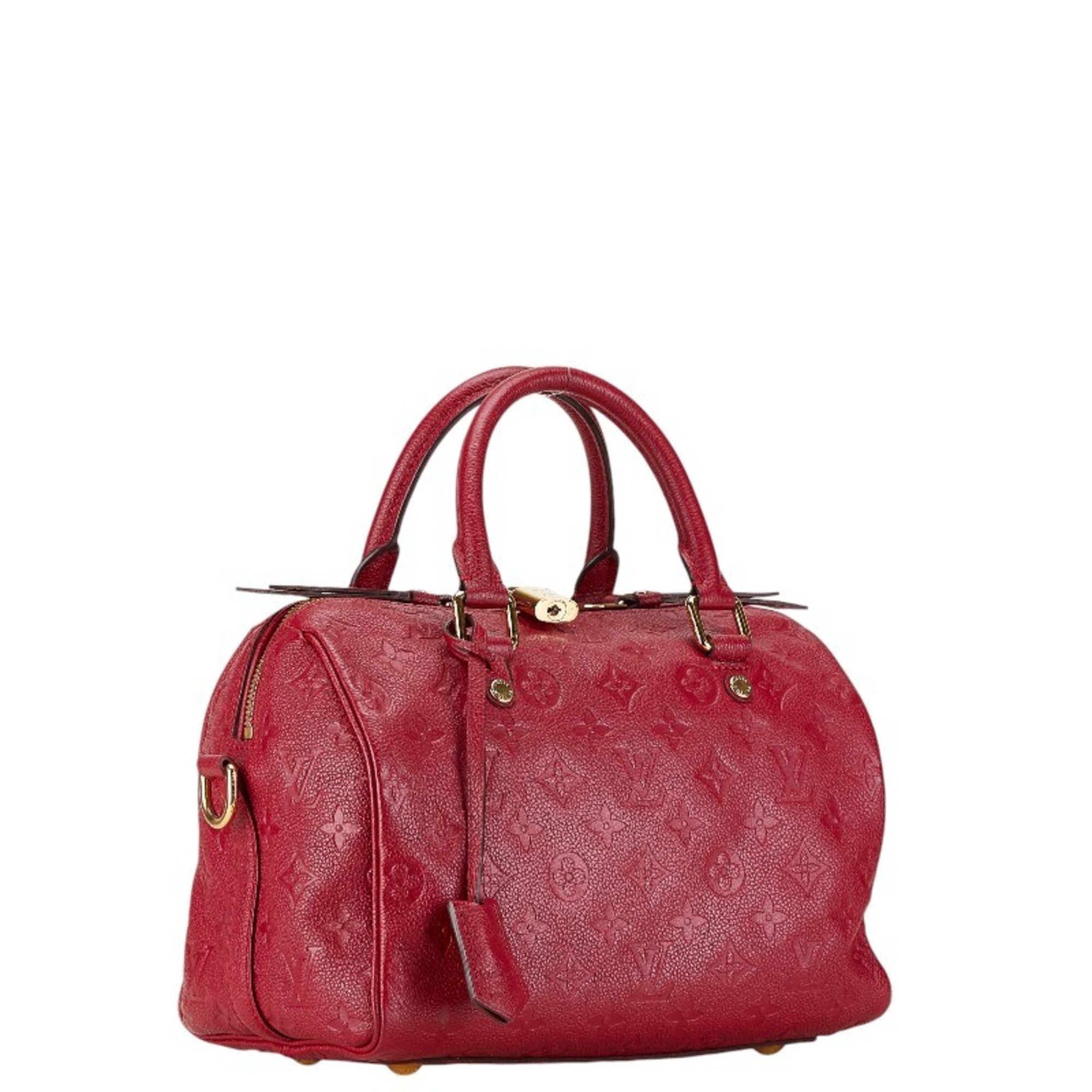 Louis Vuitton Monogram Empreinte Speedy Bandouliere 25 Handbag Shoulder Bag M40764 Aurore Red Leather Women's LOUIS VUITTON