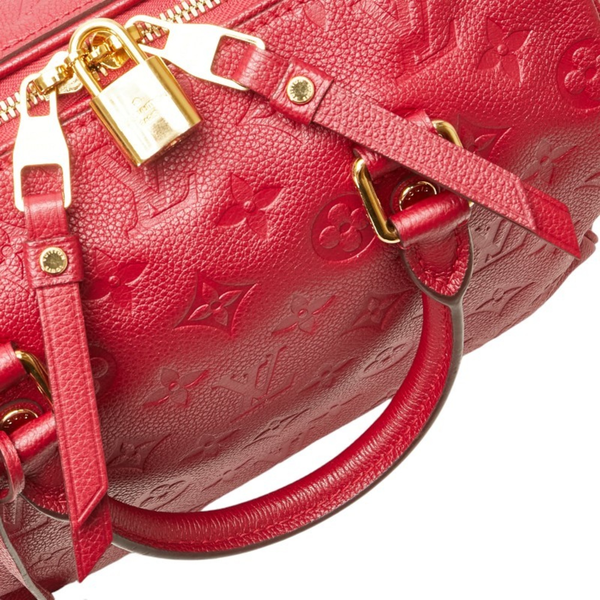 Louis Vuitton Monogram Empreinte Speedy Bandouliere 25 Handbag Shoulder Bag M40764 Aurore Red Leather Women's LOUIS VUITTON