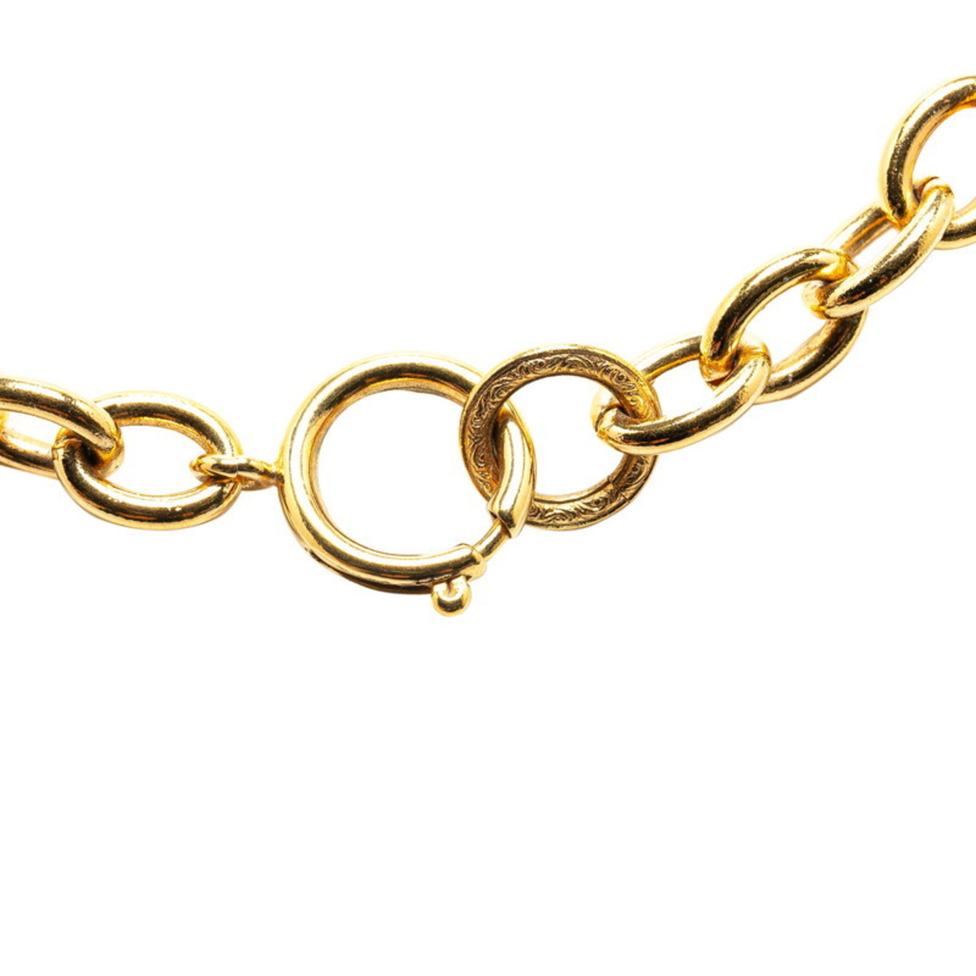 Chanel Coco Mark Necklace Gold Plated Women's CHANEL