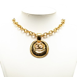 Chanel Coco Mark Necklace Gold Plated Women's CHANEL