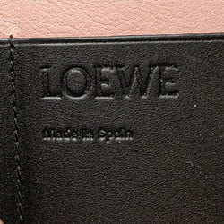 LOEWE Anagram Tri-fold Wallet Compact Pink Leather Women's