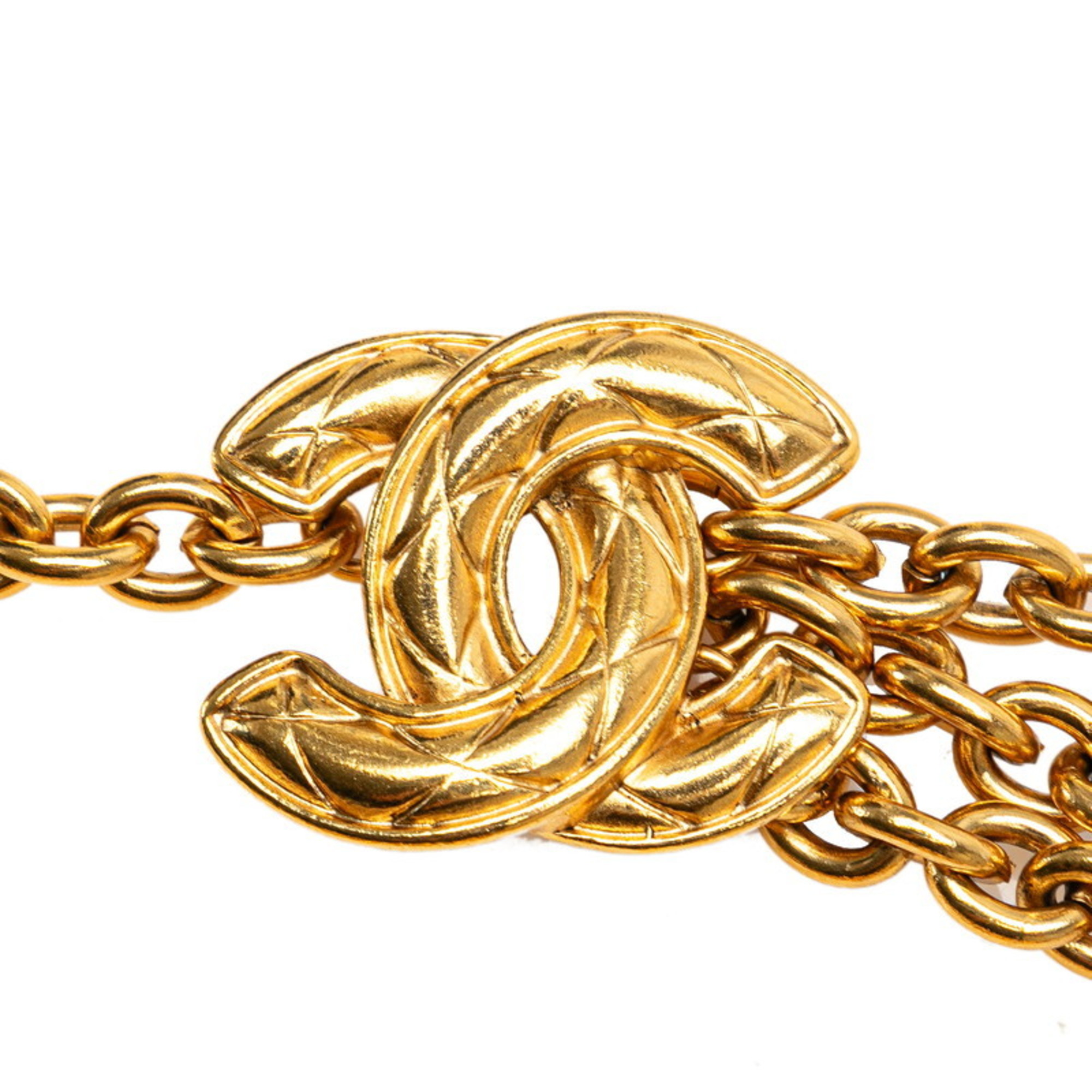 Chanel Matelasse Coco Mark Chain Belt Gold Plated Women's CHANEL