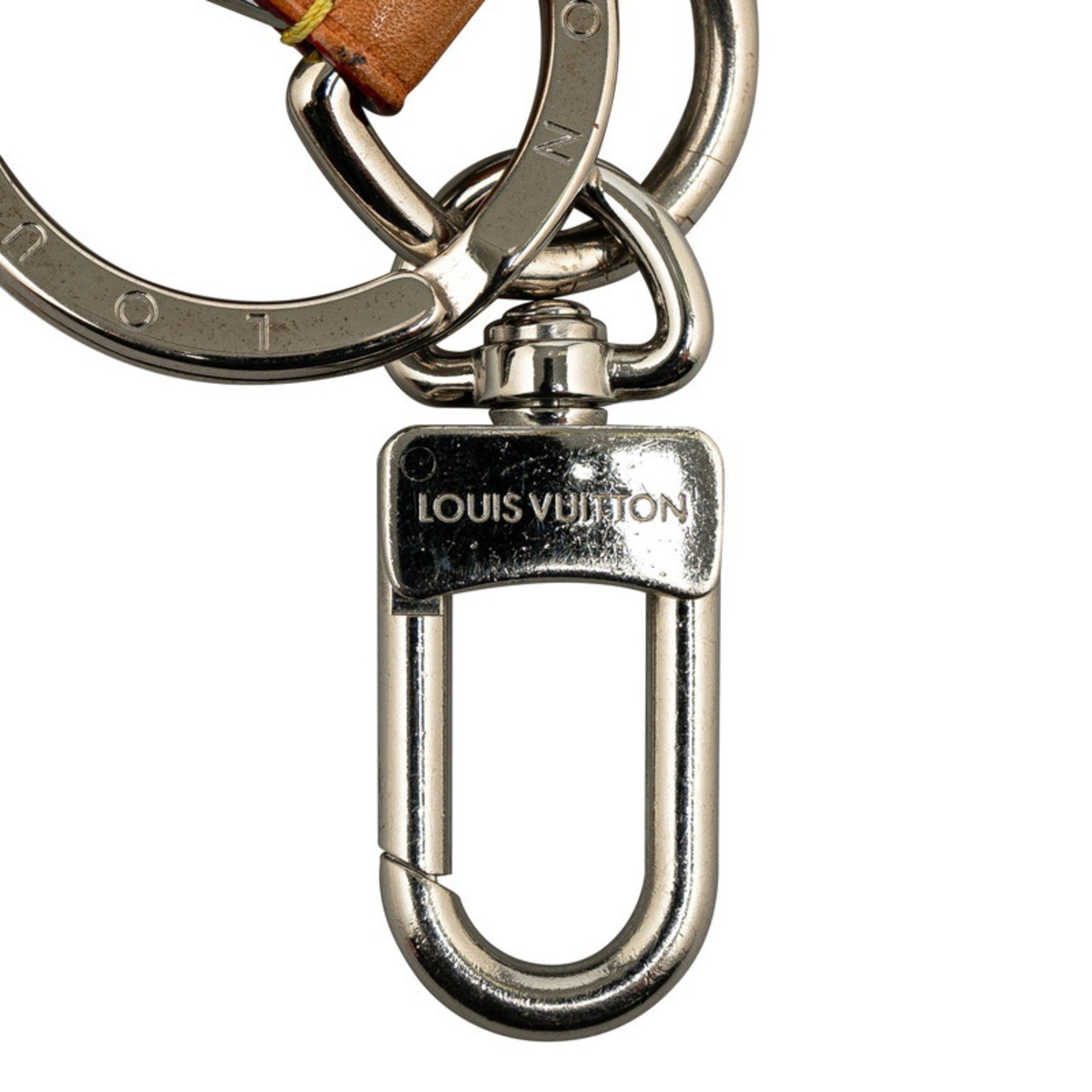 Louis Vuitton Dragonne LV Mirror Bag Charm Keychain MP3151 Silver Leather Women's LOUIS VUITTON