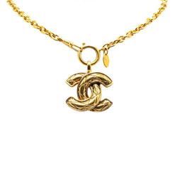 Chanel Coco Mark Matelasse Necklace Gold Plated Women's CHANEL