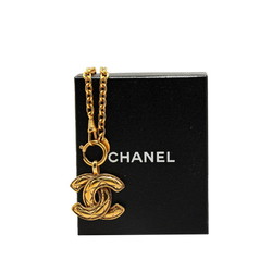 Chanel Coco Mark Matelasse Necklace Gold Plated Women's CHANEL