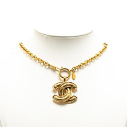 Chanel Coco Mark Matelasse Necklace Gold Plated Women's CHANEL