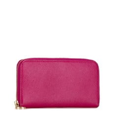 BVLGARI Round Long Wallet 280567 Pink Leather Women's