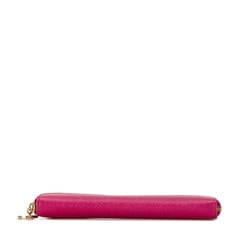 BVLGARI Round Long Wallet 280567 Pink Leather Women's