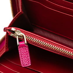 BVLGARI Round Long Wallet 280567 Pink Leather Women's