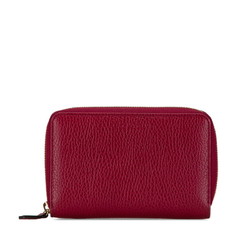 Gucci Round Long Wallet 420113 Wine Red Leather Women's GUCCI