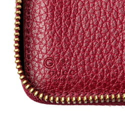 Gucci Round Long Wallet 420113 Wine Red Leather Women's GUCCI