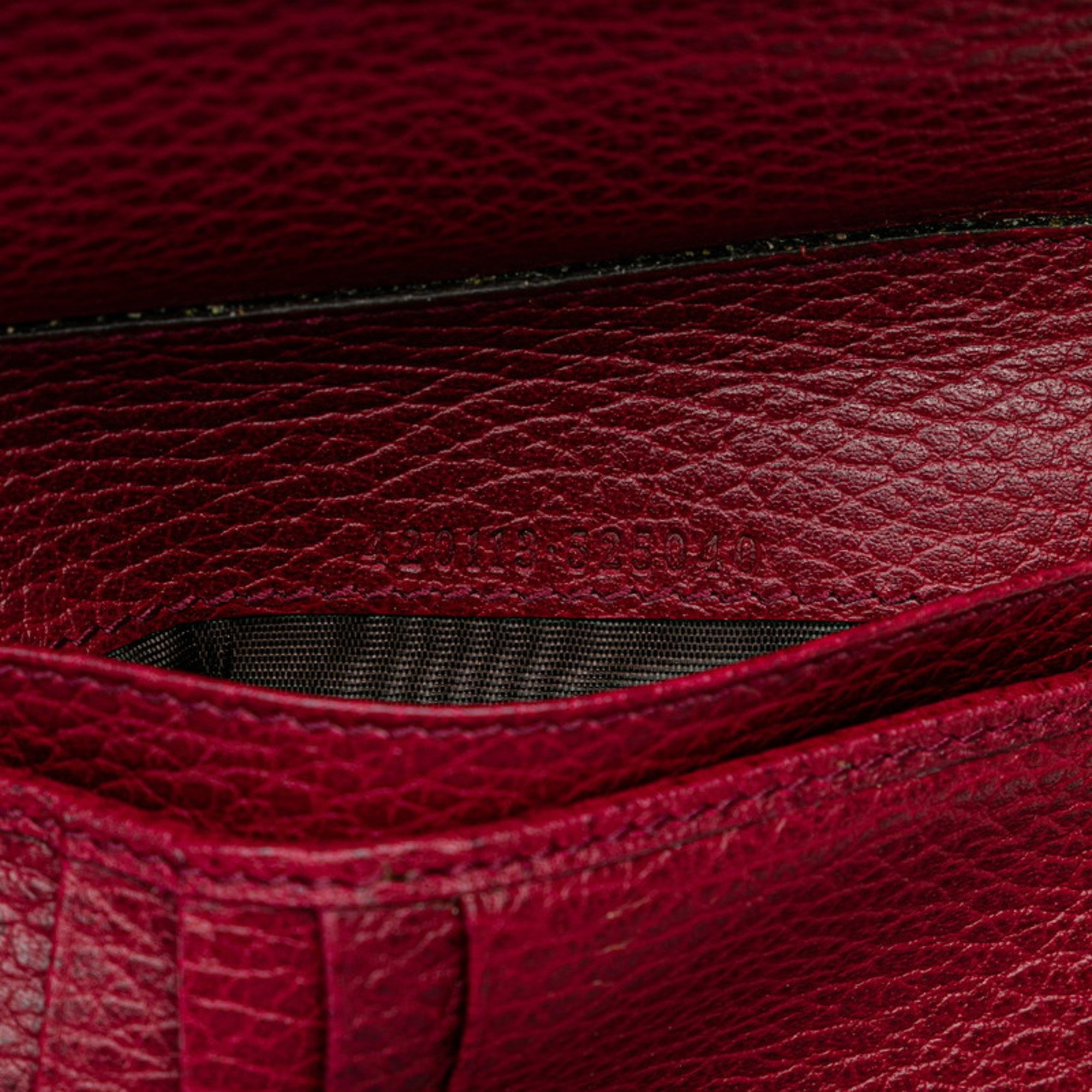 Gucci Round Long Wallet 420113 Wine Red Leather Women's GUCCI