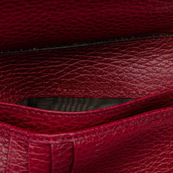 Gucci Round Long Wallet 420113 Wine Red Leather Women's GUCCI