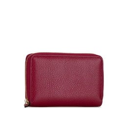 Gucci Round Long Wallet 420113 Wine Red Leather Women's GUCCI