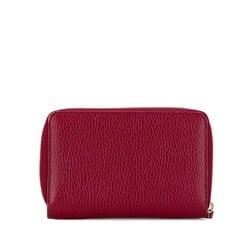 Gucci Round Long Wallet 420113 Wine Red Leather Women's GUCCI