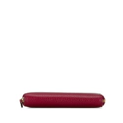 Gucci Round Long Wallet 420113 Wine Red Leather Women's GUCCI