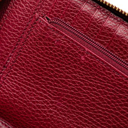 Gucci Round Long Wallet 420113 Wine Red Leather Women's GUCCI