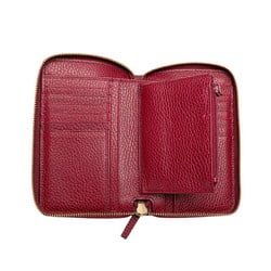 Gucci Round Long Wallet 420113 Wine Red Leather Women's GUCCI