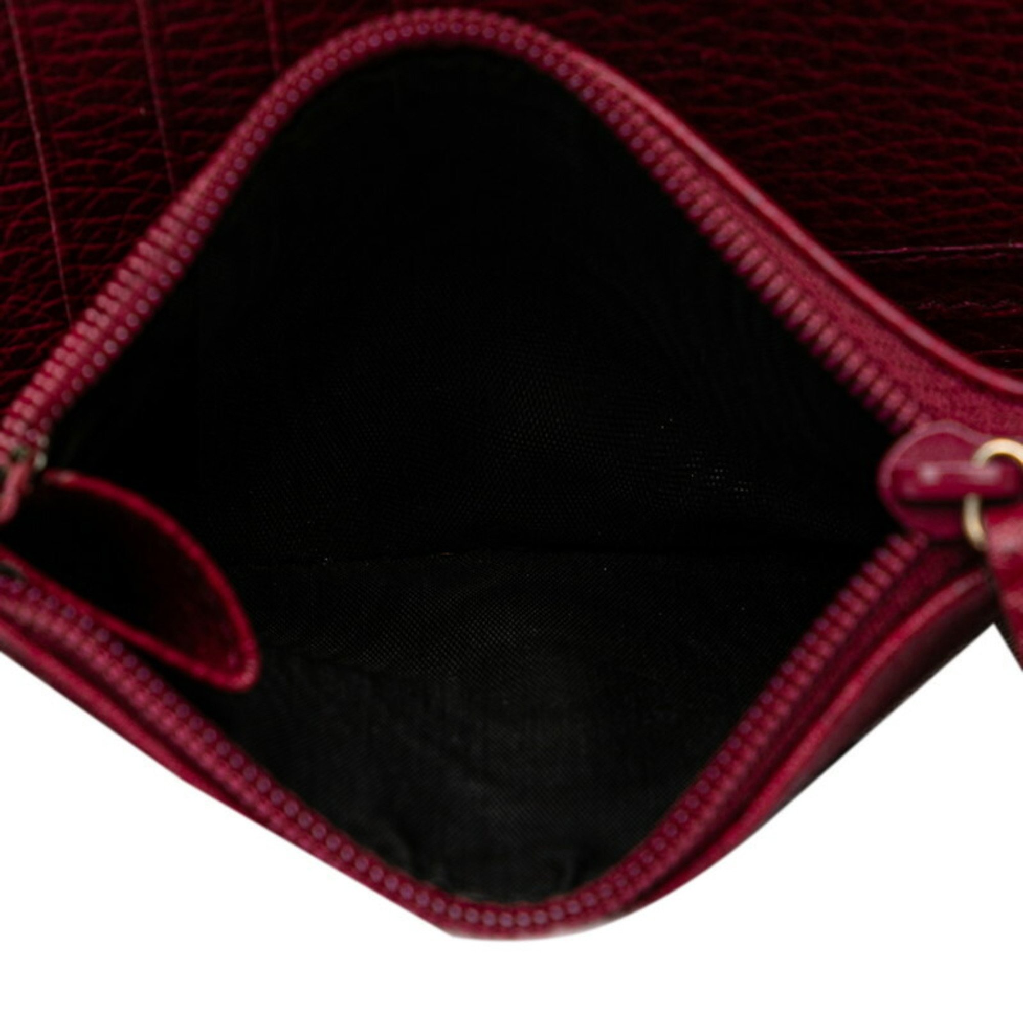 Gucci Round Long Wallet 420113 Wine Red Leather Women's GUCCI