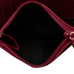 Gucci Round Long Wallet 420113 Wine Red Leather Women's GUCCI