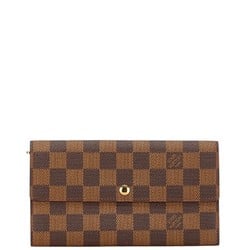 Louis Vuitton Damier Portefeuille Sarah Long Wallet N61734 Brown PVC Leather Women's LOUIS VUITTON