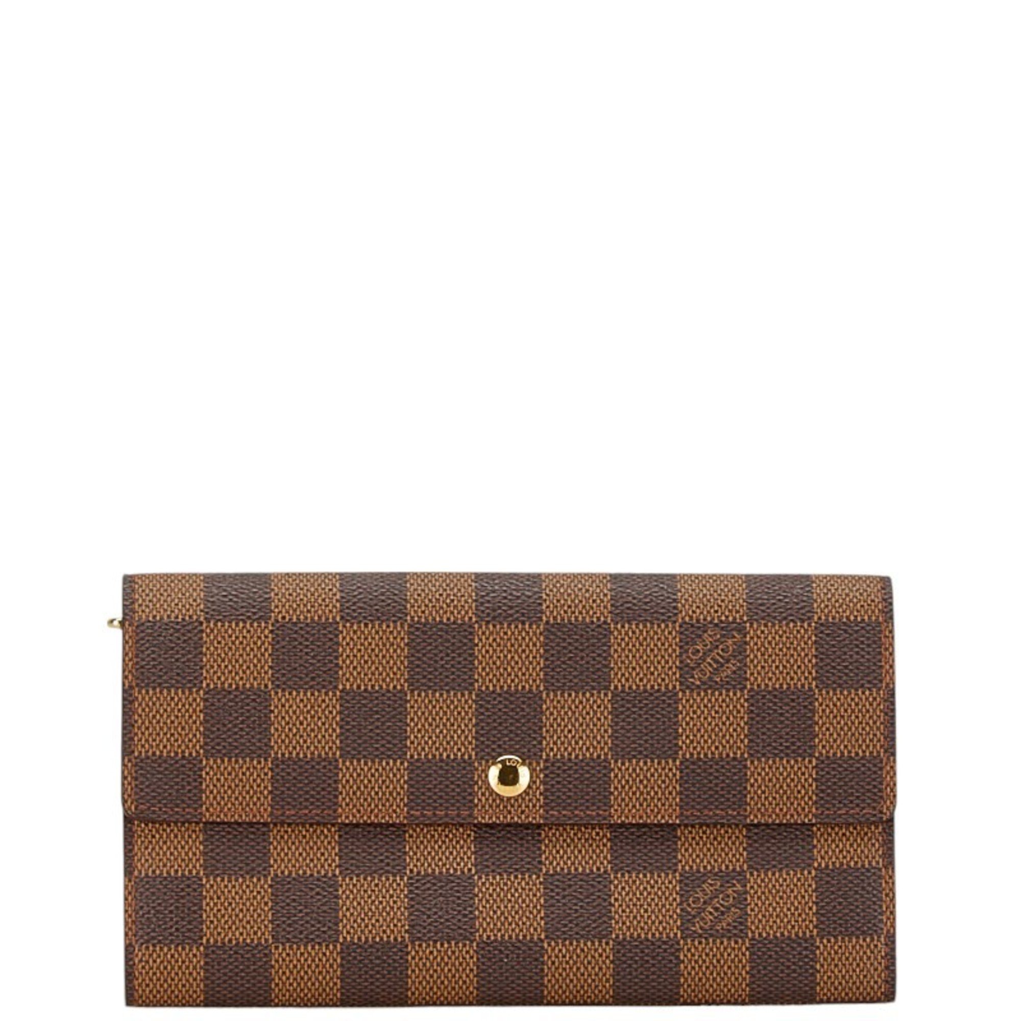 Louis Vuitton Damier Portefeuille Sarah Long Wallet N61734 Brown PVC Leather Women's LOUIS VUITTON