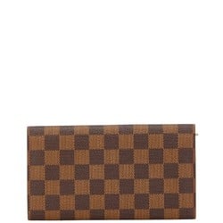 Louis Vuitton Damier Portefeuille Sarah Long Wallet N61734 Brown PVC Leather Women's LOUIS VUITTON