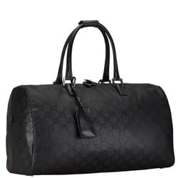 Gucci GG Nylon Boston Bag Travel 012 0383 08 001998 Black Leather Women's GUCCI