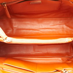 Prada Saffiano Handbag Shoulder Bag Orange Leather Women's PRADA