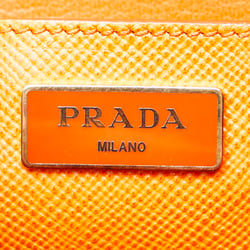 Prada Saffiano Handbag Shoulder Bag Orange Leather Women's PRADA