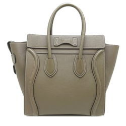 Celine Luggage Micro Shopper Women's Handbag W-AT-3201 Leather Greige (Beige Gray)