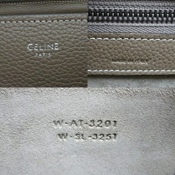 Celine Luggage Micro Shopper Women's Handbag W-AT-3201 Leather Greige (Beige Gray)