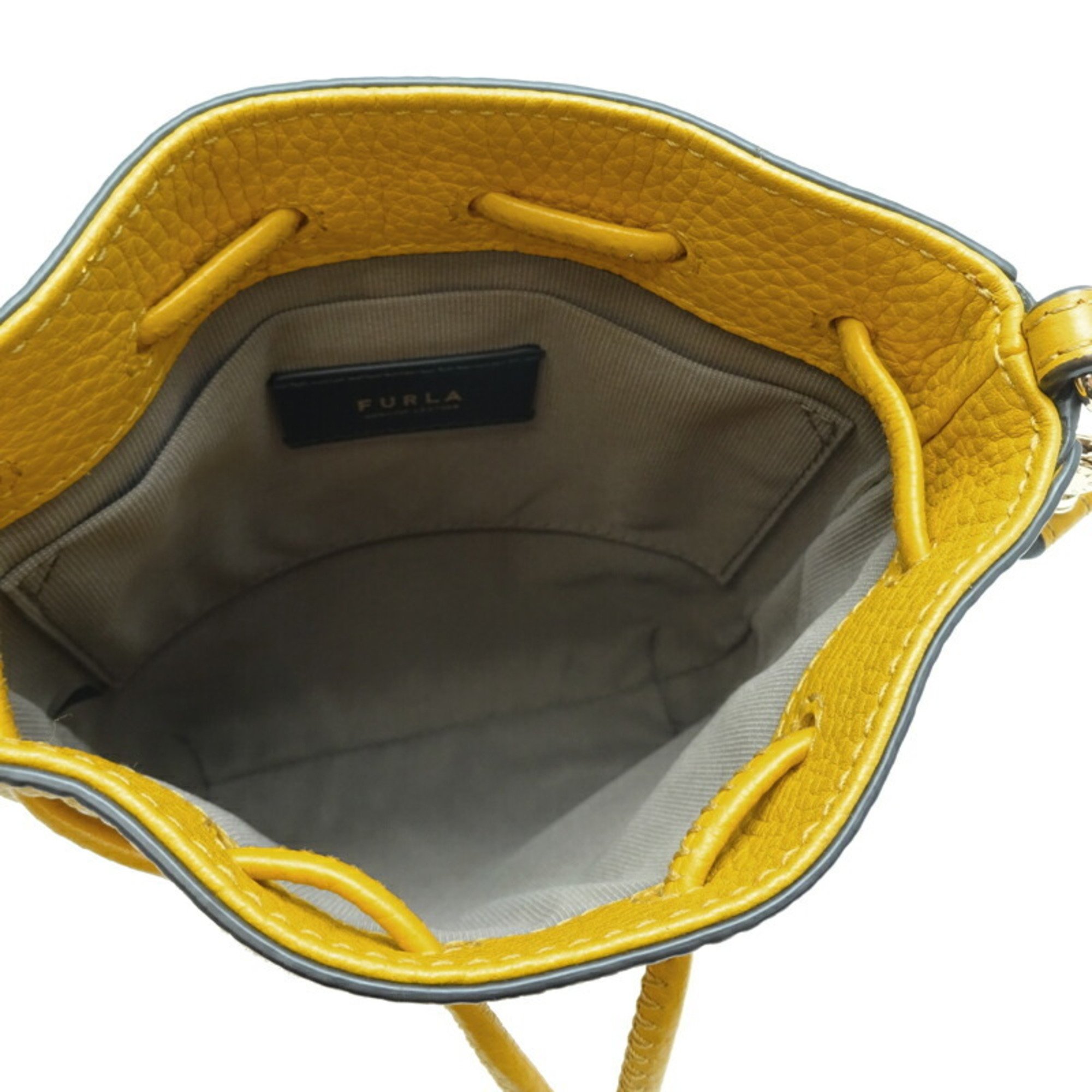 Furla bag women's shoulder leather yellow