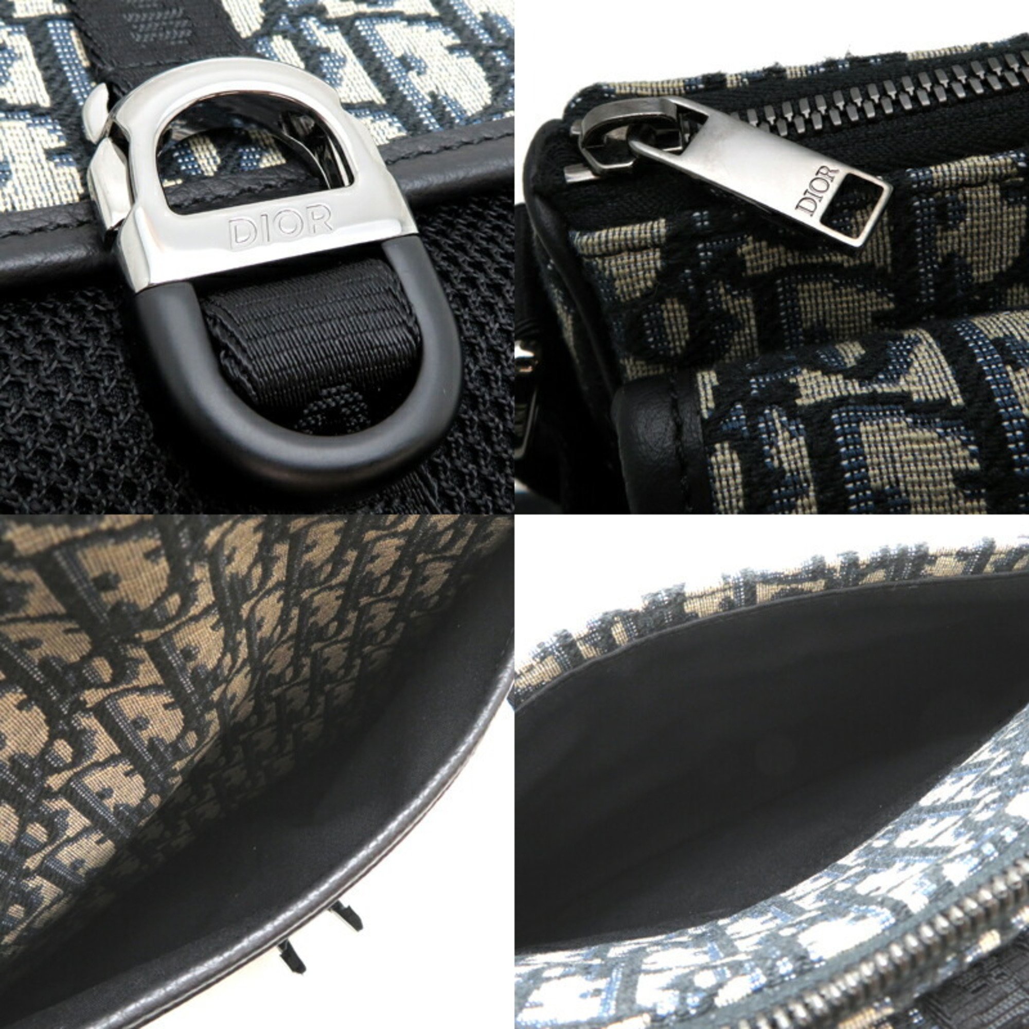 Christian Dior Jacquard 8 Women's and Men's Bag Black