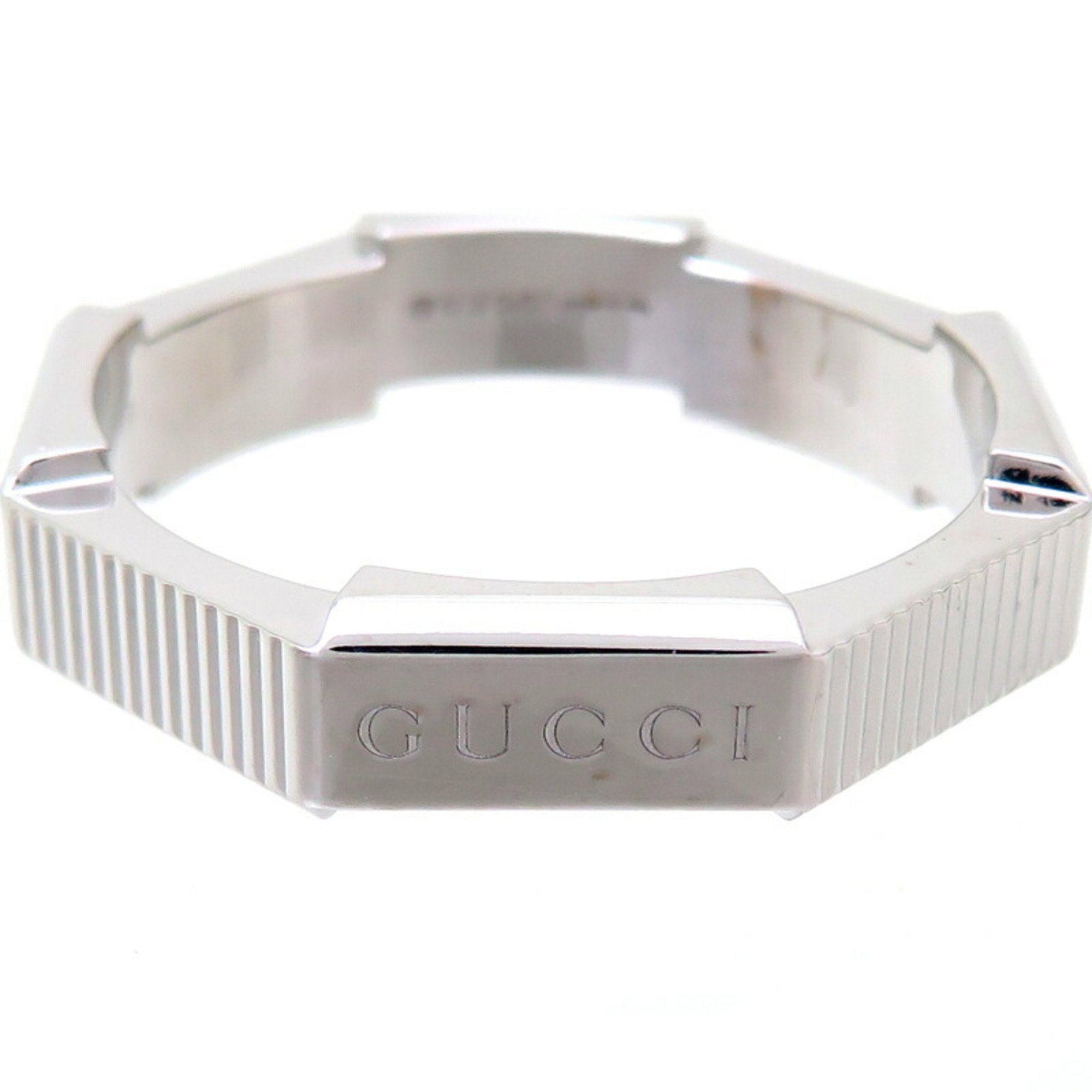 Gucci Link to Love Men's Ring, 750 White Gold, Size 19