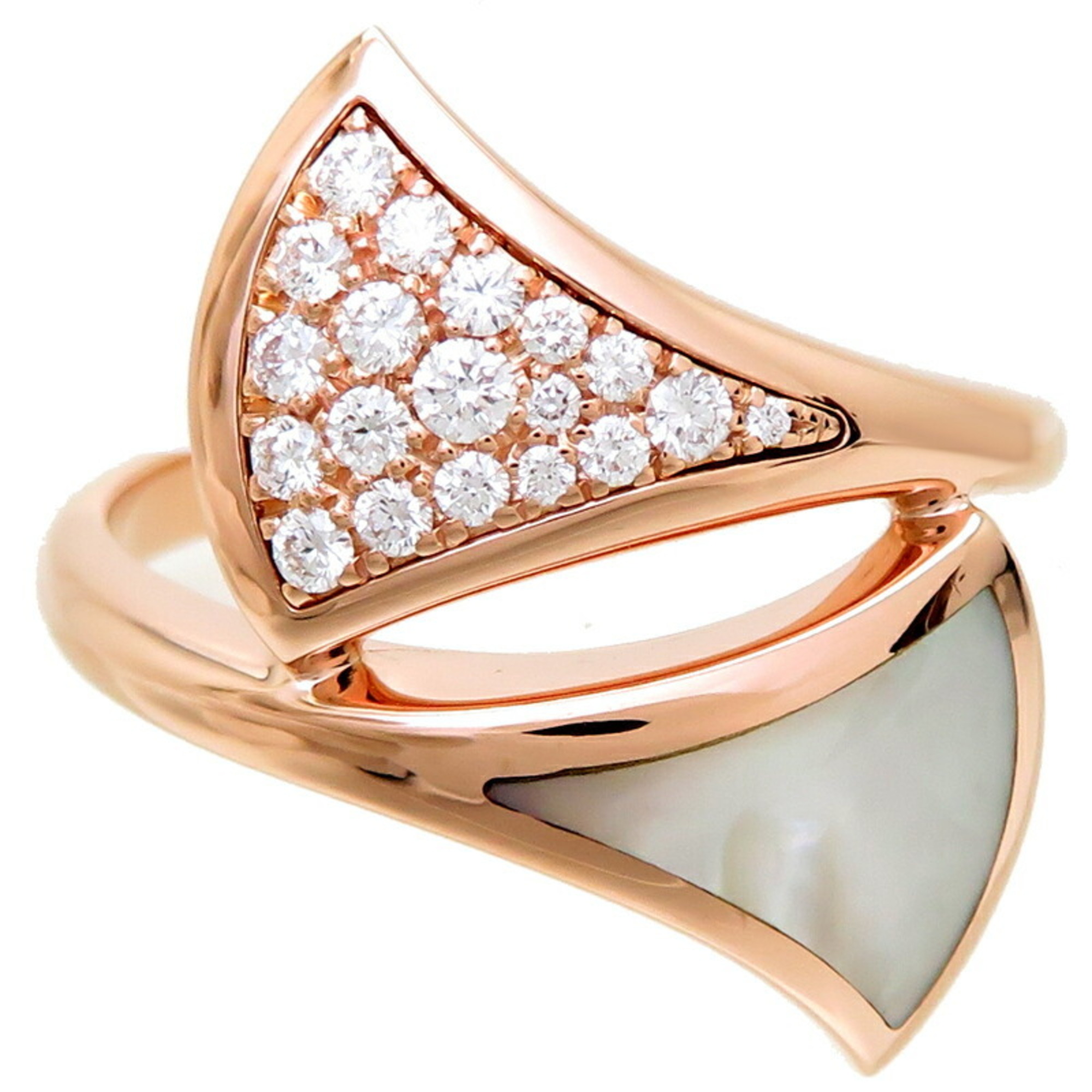 Bvlgari #58 Diva Dream Diamond Women's and Men's Ring 350729 750 Pink Gold Size 18