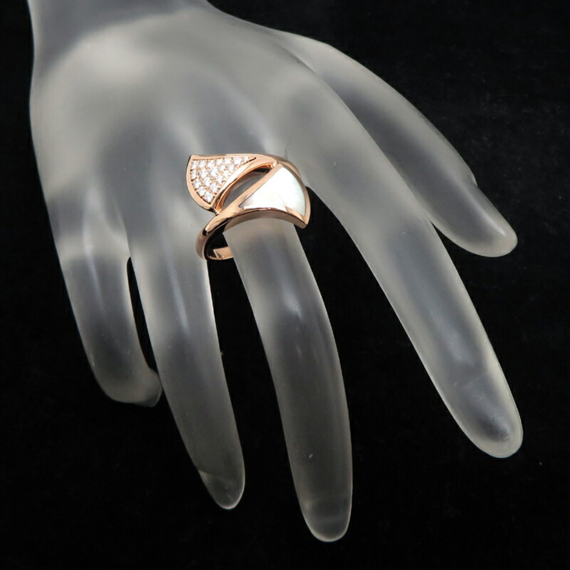 Bvlgari #58 Diva Dream Diamond Women's and Men's Ring 350729 750 Pink Gold Size 18