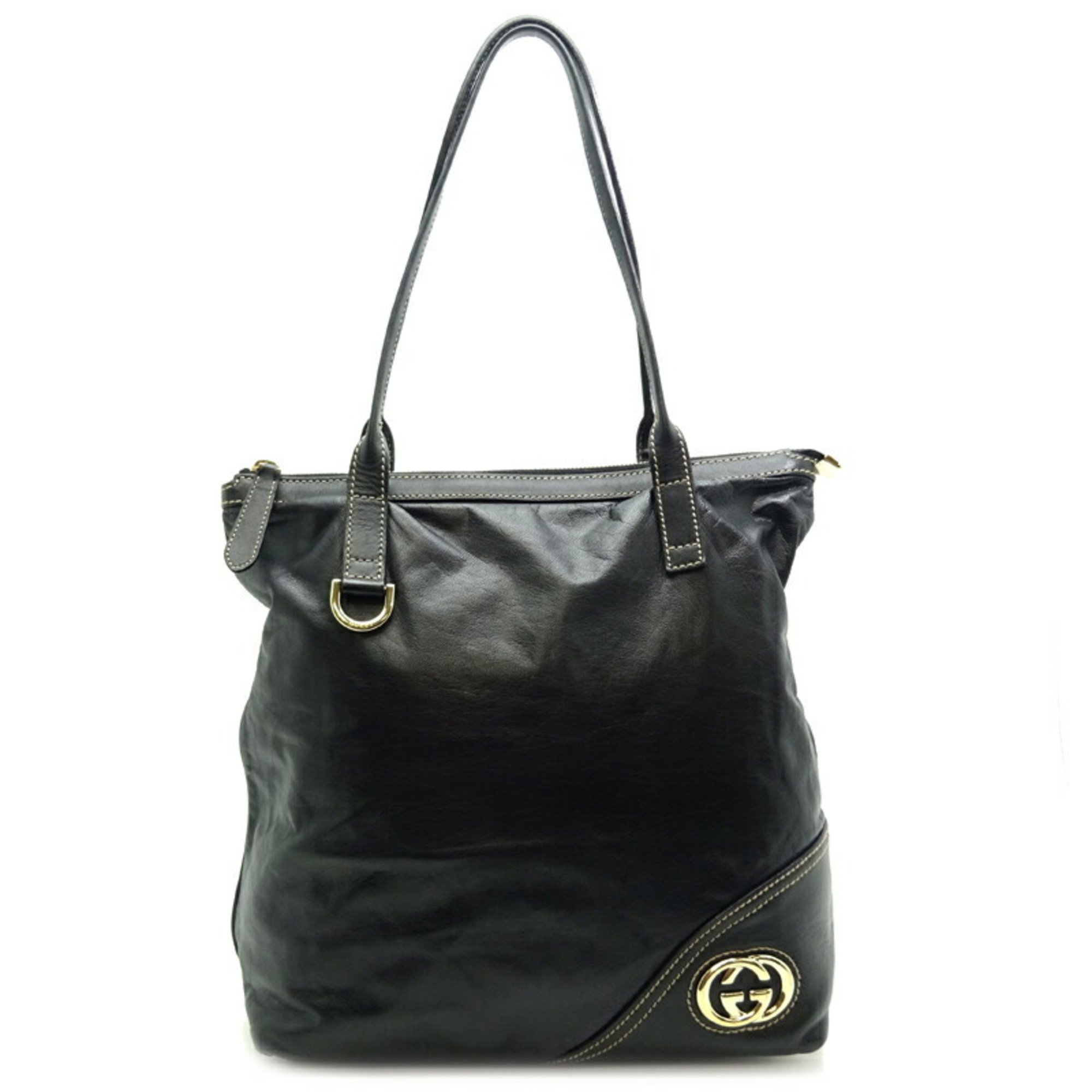 Gucci Tote Bag Women's Shoulder 182492 Leather Black