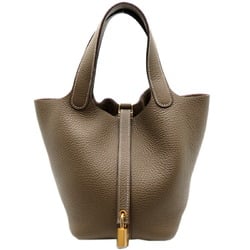 Hermes B stamp 2023 Picotin Lock PM handbag Taurillon Clemence Etoupe (beige)