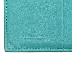 Bottega Veneta Intrecciato Bi-fold Wallet Blue Green Leather Women's BOTTEGAVENETA