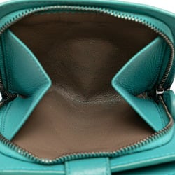 Bottega Veneta Intrecciato Bi-fold Wallet Blue Green Leather Women's BOTTEGAVENETA