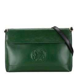 FENDI Shoulder Bag Green Leather Women's