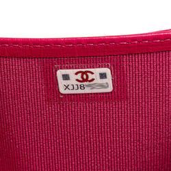 CHANEL Matelasse Coco Mark Classic Small Flap Wallet Bi-fold Pink Caviar Skin Women's