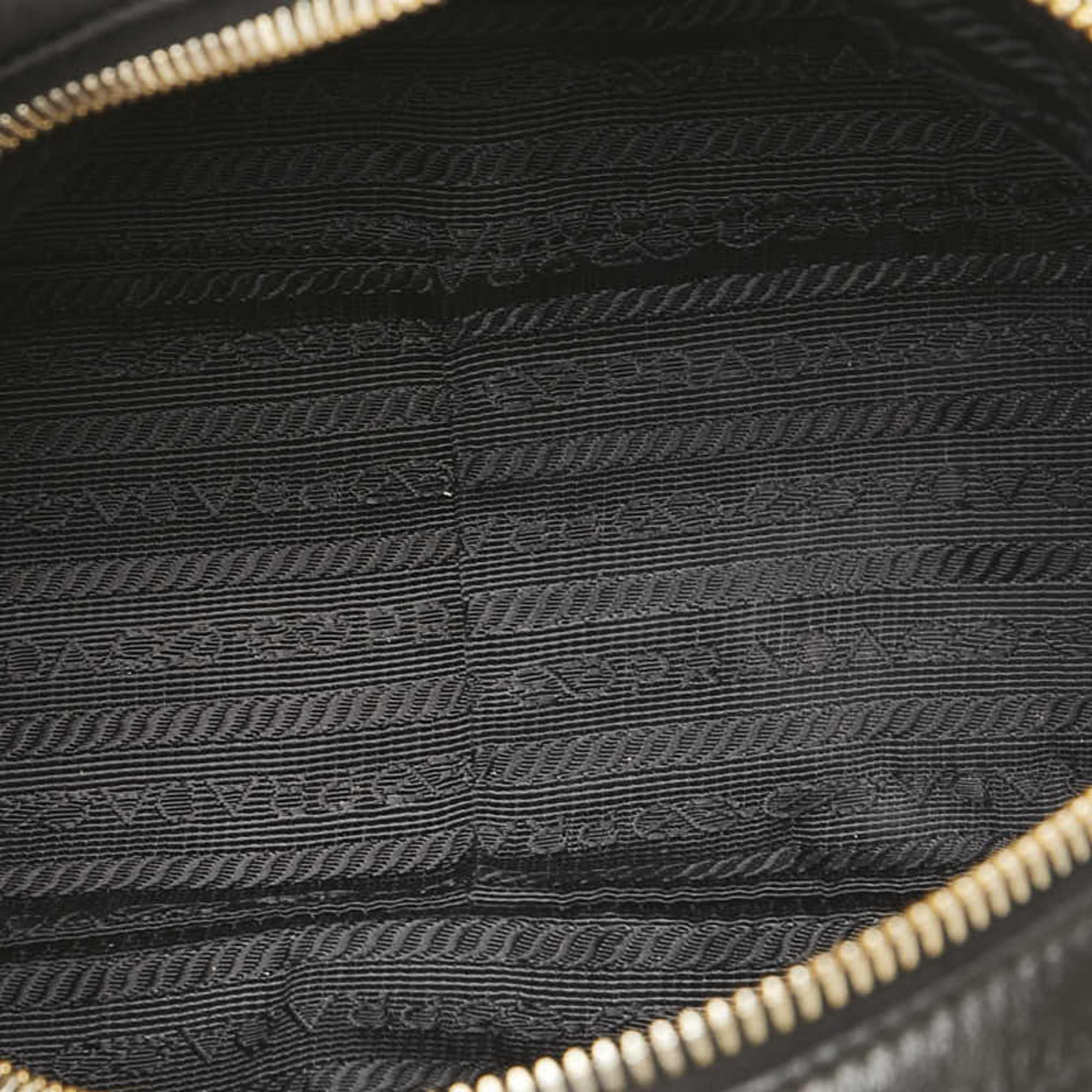 Prada Jacquard Shoulder Bag Black Canvas Leather Women's PRADA