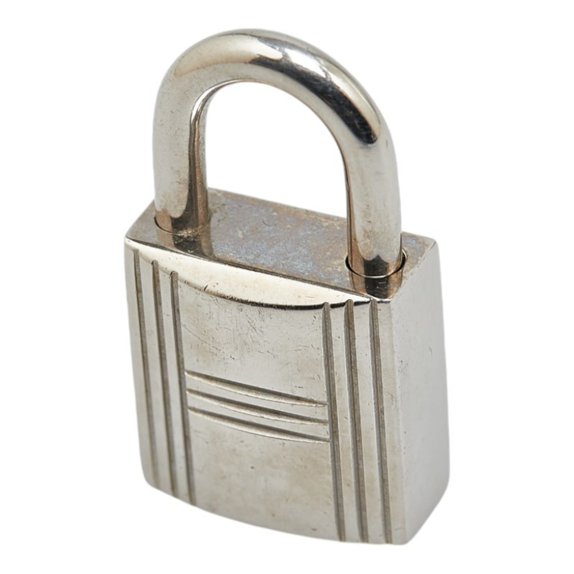 Hermes Padlock Key Set Silver Metal Women's HERMES